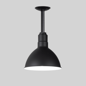 Black Warehouse Shade on Stem Pendant