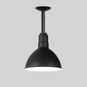 Black Warehouse Shade on Stem Pendant