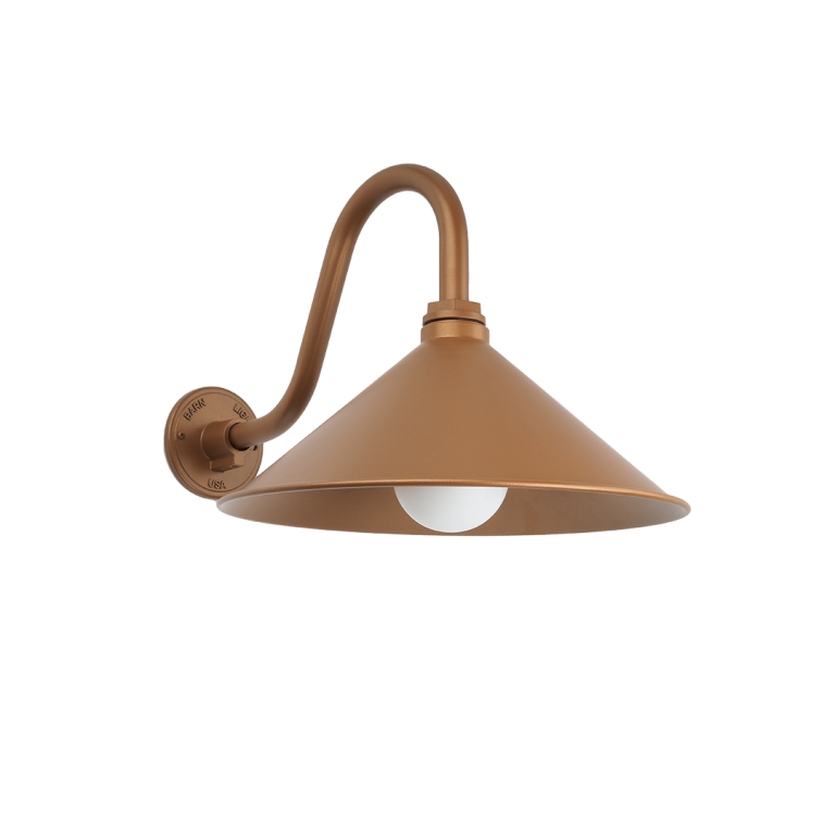 Flared Bowl Light in New Copper mounted on SG16 Gooseneck Arm