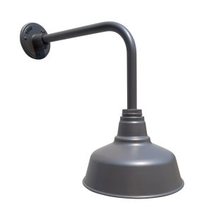 Vintage Silver Gooseneck Barn Light