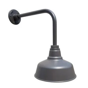 Vintage Silver Gooseneck Barn Light