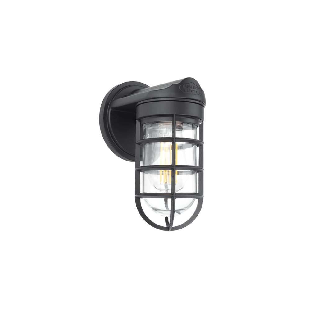 Outdoor Bunker Light in Black Finish - Side View