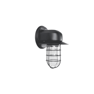 Streamline Flared Wall Light w/ Nautical Wire Guard & Clear Glass