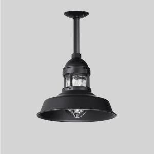 Black Warehouse Shade on Stem Pendant