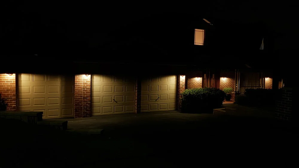 austin wall sconce hunter red garage light federation home dark |