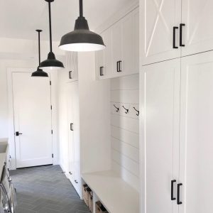Our 30cm Austin Flush Mount Light in Black Ace w/ 45cm Stems