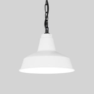 White Warehouse Shade on Chain Hung