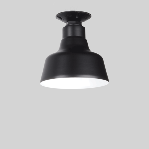 Flush Mounted Barn Shade in Black Ace