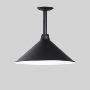 Black Warehouse Shade on Stem Pendant