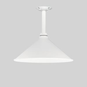 White Warehouse Shade on Stem Pendant
