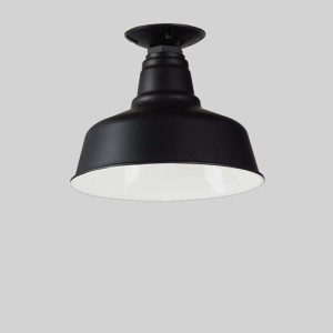 25cm Eclipse Flush Mount Light in Black Ace