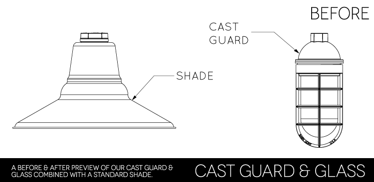 cast guard glass with shade |