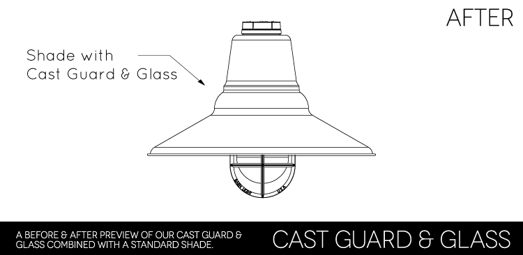 cast guard glass with shade complete |