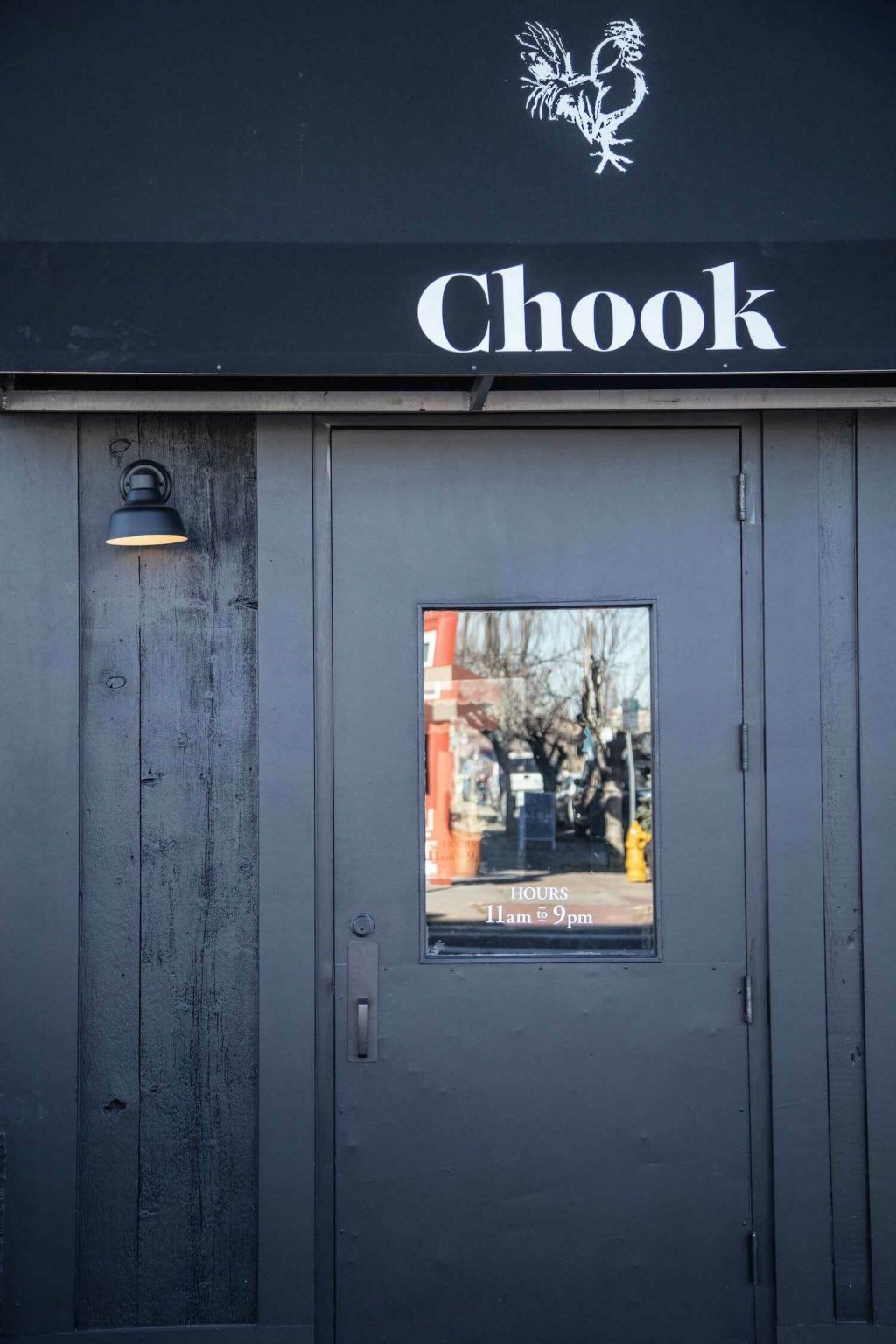 17cm Bowie Barn Wall Light in Textured Black Outdoor Rated Photo Courtesy of Jake Holschuh Photography and Chook Chicken