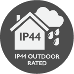 This graphic indicates that a product is IP44 outdoor rated