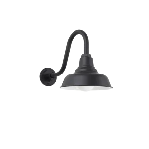 Hampton Styled Gooseneck Wall Light in Black Ace