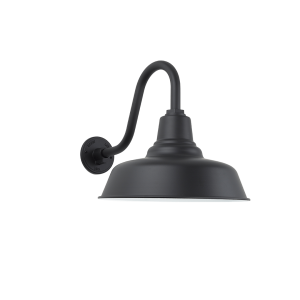 Large Hampton Styled Gooseneck Wall Light in Black Ace