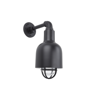 Small Black Deep Bowl Wall Light in Black