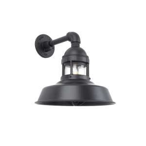 Lighthouse Styled Caged Wall Light in Black