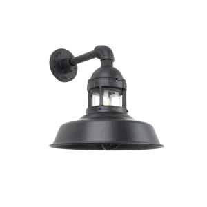 Lighthouse Styled Caged Wall Light in Black