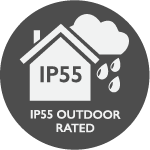 A House with IP55 with Rain Clouds above in Charcoal Colours