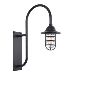 Atomic Flared Ranch Wall Light in Black Ace