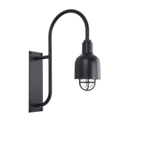 15cm Cafe Caged Ranch Wall Light in Black Ace