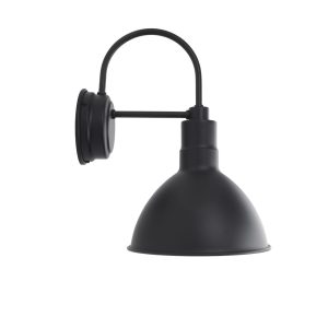 Deep Bowl Industrial Black Wall Light