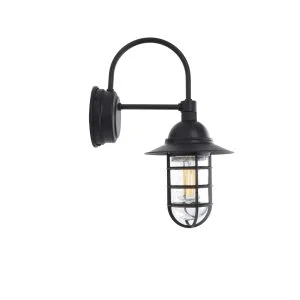 Black Nautical Caged Wall Light