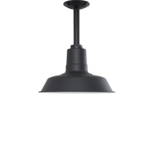30cm Warehouse Shade in Black Ace with 15cm Stem