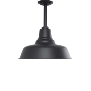 Large Queenslander Warehouse Stem Pendant in Black