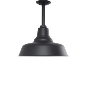 Large Queenslander Warehouse Stem Pendant in Black