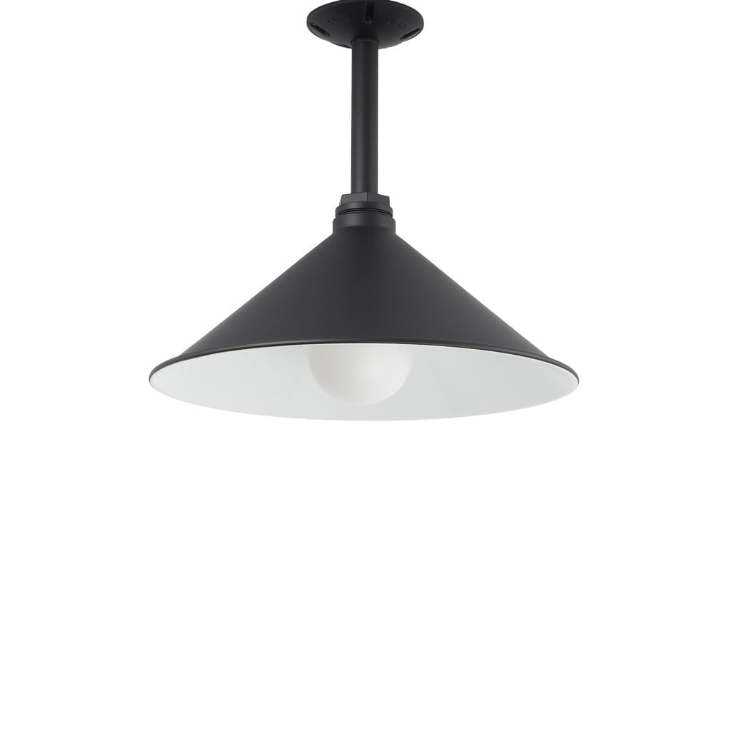 Large Shallow Bowl Ceiling Light in Black