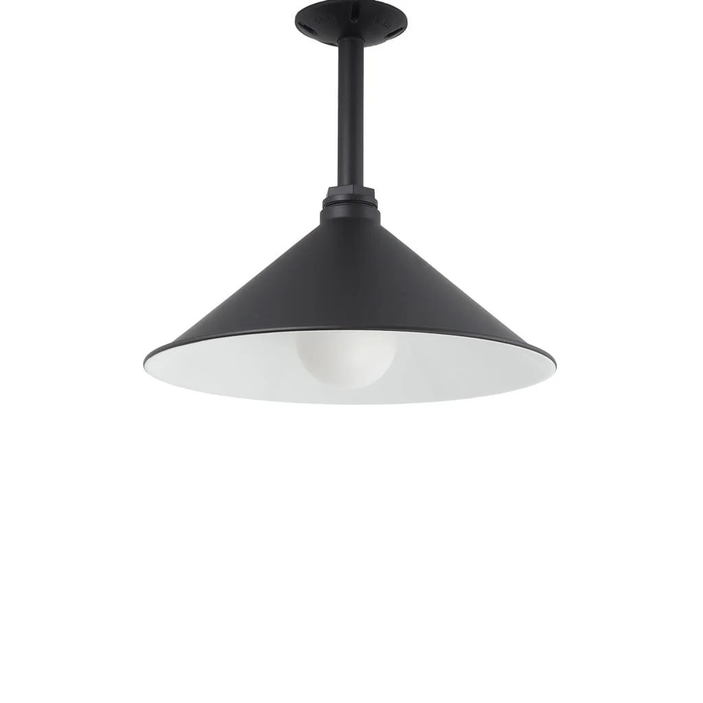 Large Shallow Bowl Ceiling Light in Black