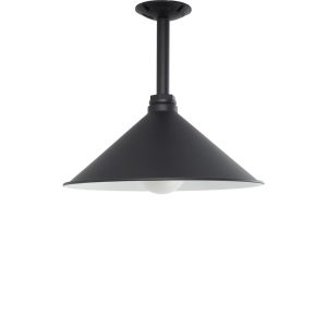 Large Shallow Bowl Ceiling Light in Black