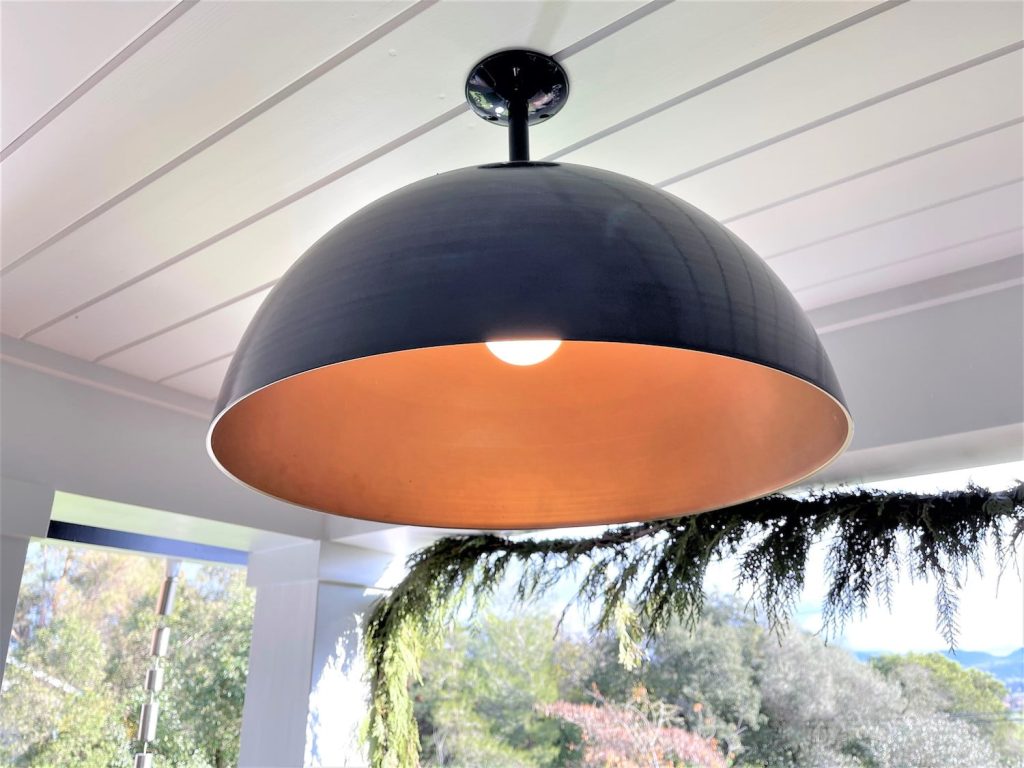 60cm Loma Stem Pendant in DUO Black Ace & New Copper Outdoor Pendant