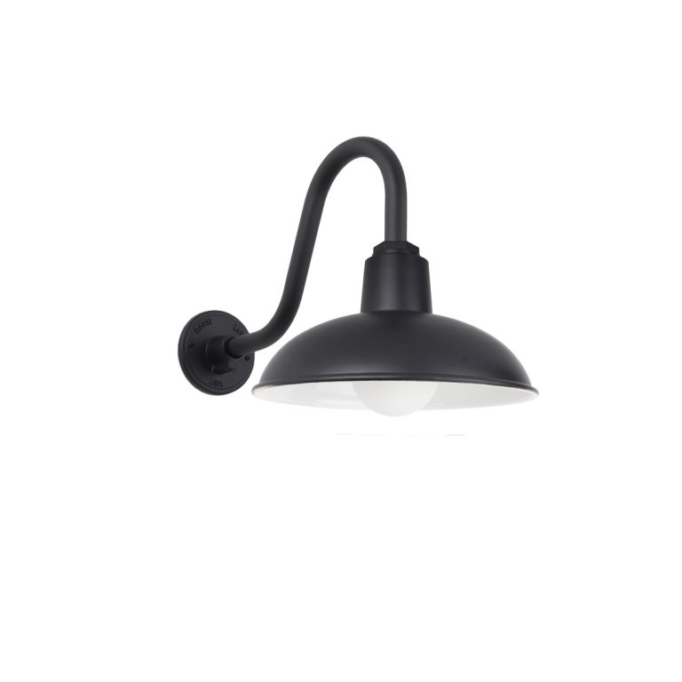 Black Wall Light IP44 Rated - Byron Gooseneck