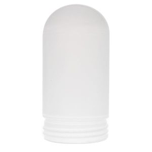 A white frosted glass cylinder light shade with a threaded base