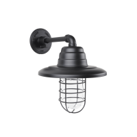 Atomic Warehouse Guard Sconce in Black Ace