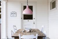 40cm Wesco Chain Hung Pendant in Pink Blush