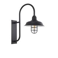 33cm Old Dixie Caged Ranch Wall Light in Black Ace