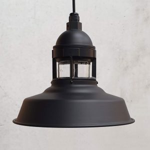 30cm Sydney Cord Pendant in Black Ace Thick Guard IP55 Outdoor Rated